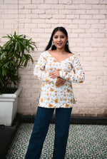 Load image into Gallery viewer, Floral full sleeve shape V nack-Printed Tops set of 2 combo pack