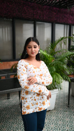 Load image into Gallery viewer, Floral  full sleeve shape V nack-Printed Tops set of 2 combo pack
