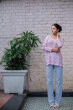 Load image into Gallery viewer, Full slave Pink floral Printed Short Kurta
